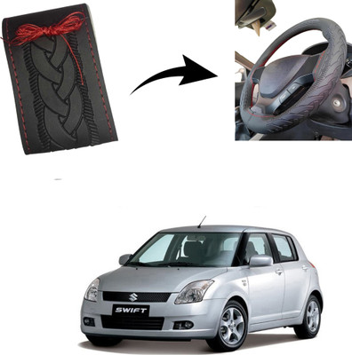 Autoinnovation Hand Stiched Steering Cover For Maruti Swift(Black, Leather)