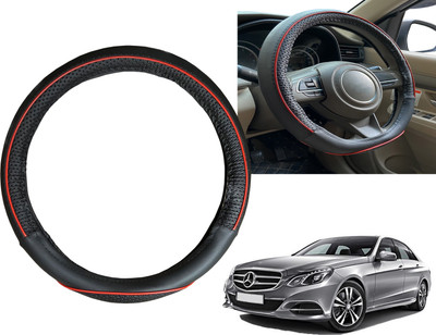 PEEPS STORE Steering Cover For Mercedes Benz E220(Black, Red, Leatherite)