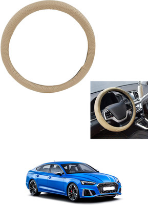 MATIES Steering Cover For Audi S5(Beige, Leather)