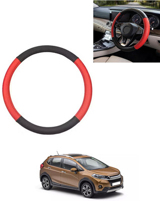 AYW Steering Cover For Honda Universal For Car(Red/Black, Leatherite)