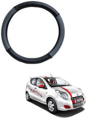 RKPSP Hand Stiched Steering Cover For Universal For Car A-Star(Grey/Black, Leatherite)