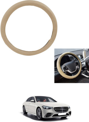 MATIES Steering Cover For Mercedes Benz Universal For Car(Beige, Leather)