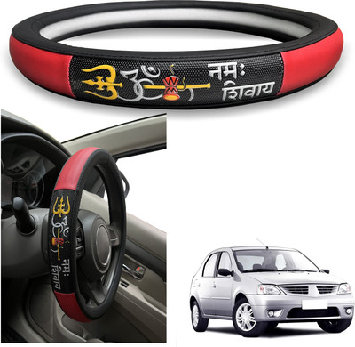 PEEPS STORE Steering Cover For Mahindra Logan(Black, Leatherite)