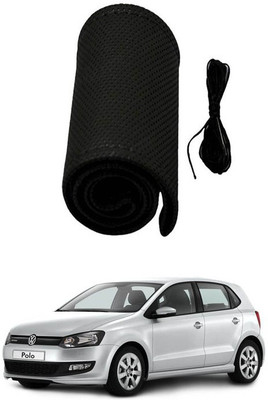 RKPSP Hand Stiched Steering Cover For Universal For Car Universal For Car(Black, Leatherite)