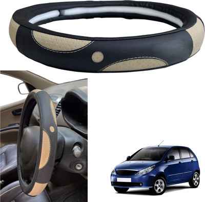 PEEPS STORE Steering Cover For Tata Indica Vista(Black, Leather)
