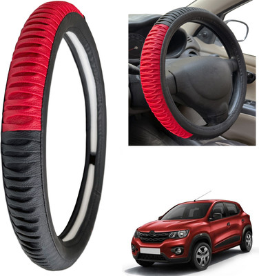 PEEPS STORE Steering Cover For Renault Kwid(Black, Leatherite)