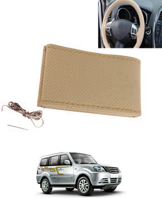 MATIES Hand Stiched Steering Cover For Tata Sumo Grande(Beige, Leatherite)