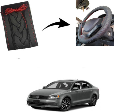 Autoinnovation Hand Stiched Steering Cover For Volkswagen Passat(Black, Leather)