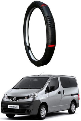 AUTO PEARL Steering Cover For Nissan Evalia(Diamond Black Red, Leatherite)
