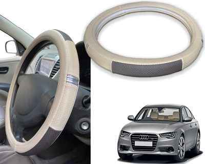 PEEPS STORE Steering Cover For Audi A6(Red, Black, Leatherite)
