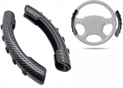 CARIZO Hand Stiched Steering Cover For NA NA(Carbon Black, Plastic)