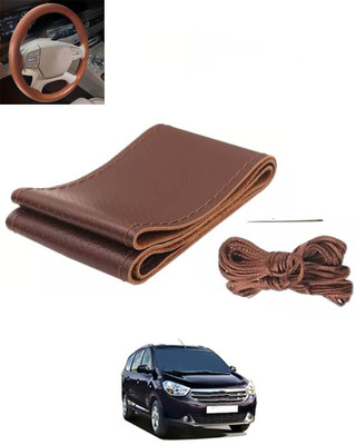 MSNP Hand Stiched Steering Cover For Renault Lodgy(Brown, Leatherite)