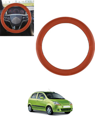 MSNP Steering Cover For Chevrolet Spark(Tan, Leatherite)