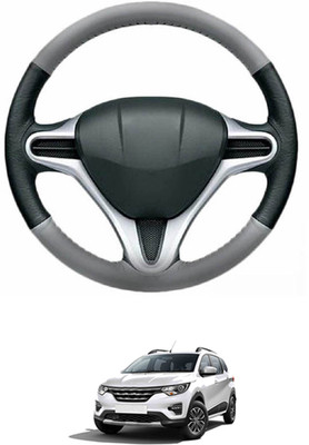 MATIES Steering Cover For Renault Universal For Car(Grey, Black, Leather)