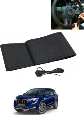 AYW Hand Stiched Steering Cover For Mahindra Universal For Car(Black, Leatherite)