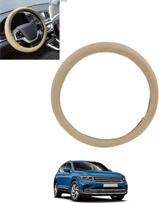 monolive Hand Stiched Steering Cover For Volkswagen Universal For Car(Beige, Leatherite)
