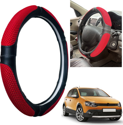 PEEPS STORE Steering Cover For Volkswagen Polo Cross(Black, Leatherite)