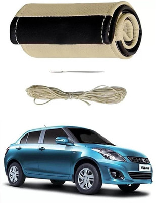 S MANGLAM Hand Stiched Steering Cover For Tata Alto 800, Alto K10, Amaze, Aspire, Astra, Avventura, Baleno, Brio, Celerio(Beige, Leatherite)