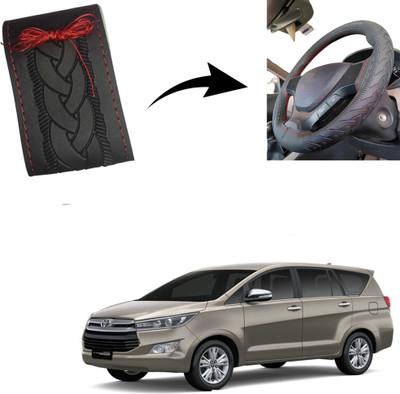 Autoinnovation Hand Stiched Steering Cover For Toyota Innova(Black, Leather)