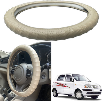 PEEPS STORE Steering Cover For Hyundai Santro Xing(Black, Leatherite)