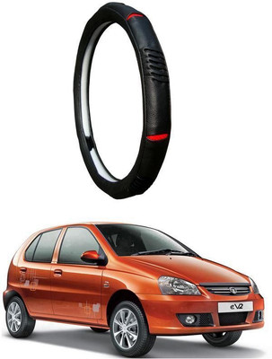 AUTO PEARL Steering Cover For Tata Indica(Diamond Black Red, Leatherite)