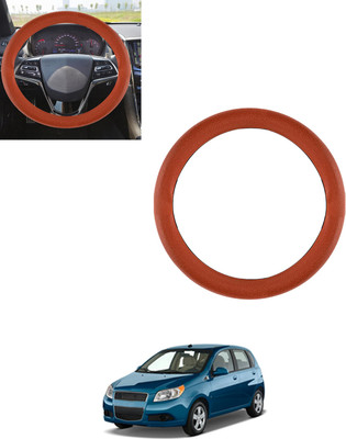AYW Steering Cover For Chevrolet Aveo(Tan, Leatherite)