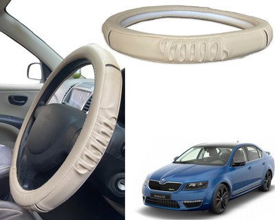PEEPS STORE Steering Cover For Skoda Octavia(Black, Red, Leatherite)