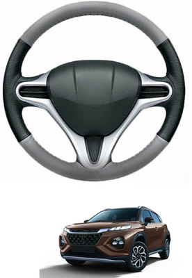 MATIES Steering Cover For Maruti Universal For Car(Grey, Black, Leather)