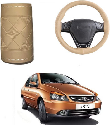 ARNEJA Hand Stiched Steering Cover For Tata Indigo(Beige, Leather)