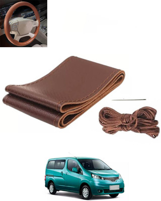 RKPSP Hand Stiched Steering Cover For Universal For Car Universal For Car(Brown, Leatherite)