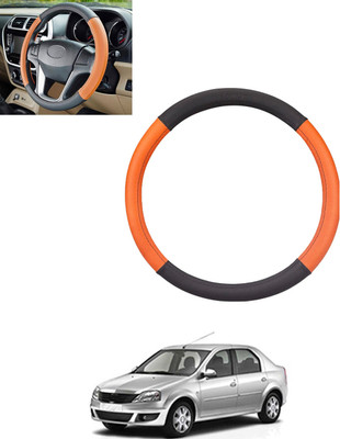monolive Steering Cover For Mahindra Logan(Tan, Black, Leatherite)