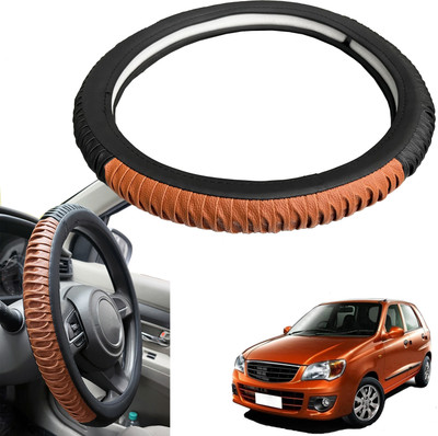 PEEPS STORE Steering Cover For Maruti Alto(Black, Leatherite)