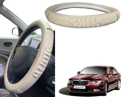 PEEPS STORE Steering Cover For Skoda Superb(Black, Red, Leatherite)