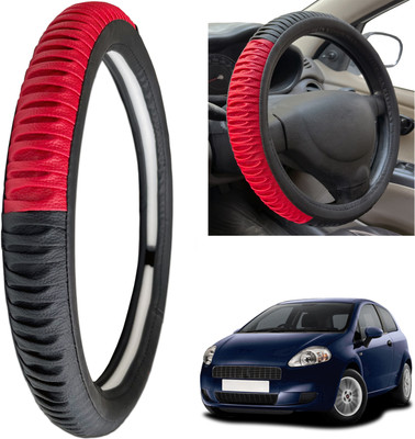 PEEPS STORE Steering Cover For Fiat Grand Punto(Black, Leatherite)