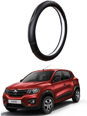 AUTO PEARL Steering Cover For Renault Kwid(Black, Leatherite)