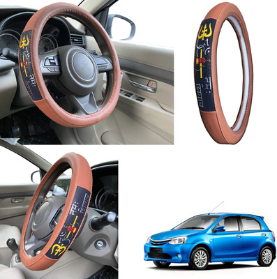 PEEPS STORE Steering Cover For Toyota Etios Liva(Black, Leatherite)