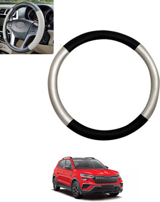 MSNP Steering Cover For Skoda Universal For Car(Silver,Black, Leatherite)