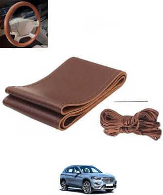 monolive Hand Stiched Steering Cover For BMW X3(Brown, Leatherite)