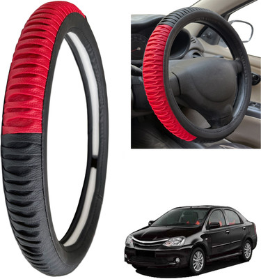 PEEPS STORE Steering Cover For Toyota Etios(Black, Leatherite)