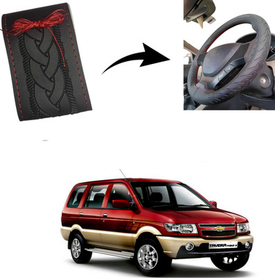 Autoinnovation Hand Stiched Steering Cover For Chevrolet Tavera(Black, Leather)