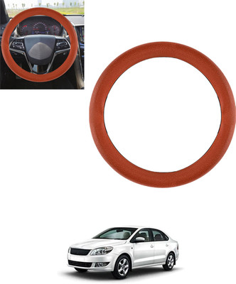 monolive Steering Cover For Skoda Rapid(Tan, Leatherite)