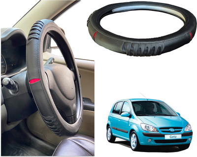 PEEPS STORE Steering Cover For Hyundai Getz(Black, Red, Leatherite)