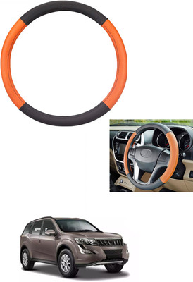 MATIES Steering Cover For Mahindra XUV 500(Tan/Black, Leather)