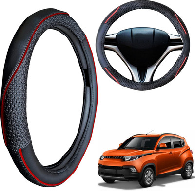 PEEPS STORE Steering Cover For Mahindra KUV 100(Black, Leatherite)