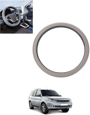 monolive Hand Stiched Steering Cover For Tata Safari Storme(Silver, Leatherite)