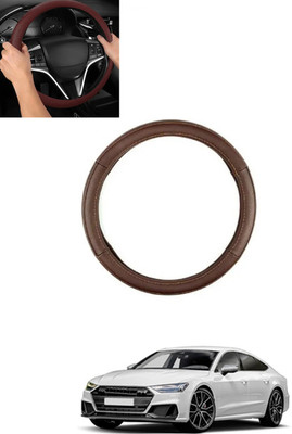 ABJD Steering Cover For Audi S7(Brown, Leatherite)