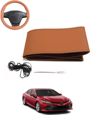 MATIES Hand Stiched Steering Cover For Toyota Camry(Tan, Leatherite)