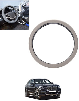 monolive Hand Stiched Steering Cover For BMW X4(Silver, Leatherite)