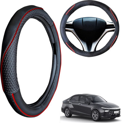 PEEPS STORE Steering Cover For Hyundai Verna(Black, Leatherite)