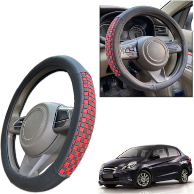 PEEPS STORE Steering Cover For Honda Amaze(Black, Leatherite)